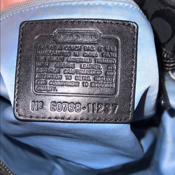 COACH Black Signature Monogram Career Shoulder Bag - Picture 10 of 13